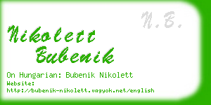 nikolett bubenik business card